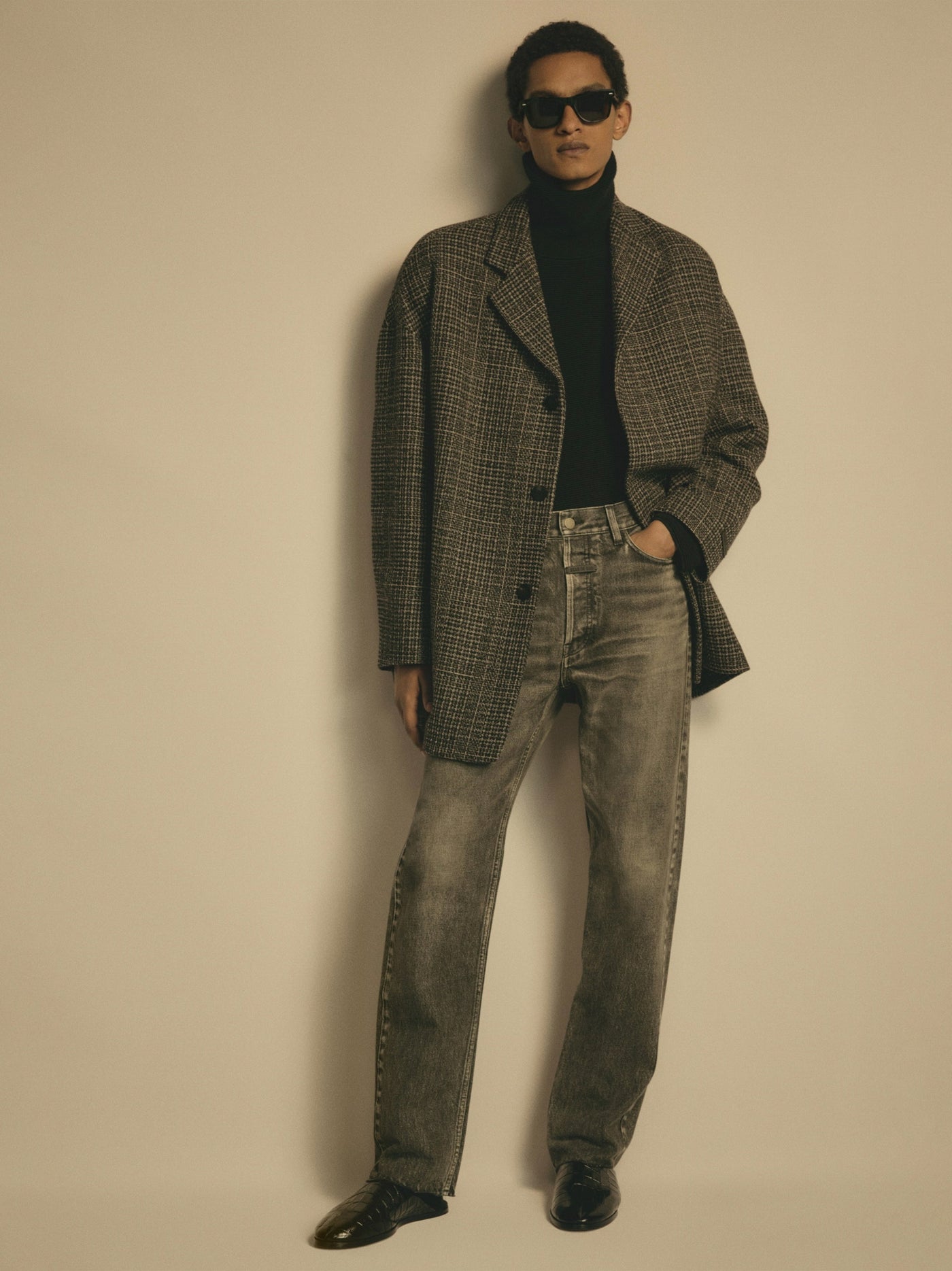 Wool Split High Neck Sweater