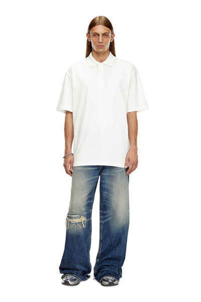 Diesel t-vort-megoval-d Polo shirt with maxi oval D embroidery
