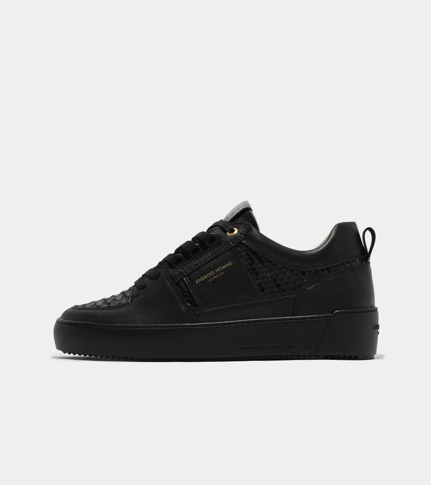 Android Homme Point Dume Low Black Leather Gloss Viper AHP233-12