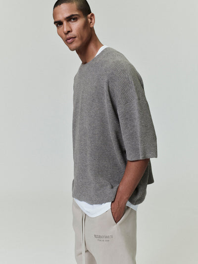 Waffle Short Sleeve Sweater