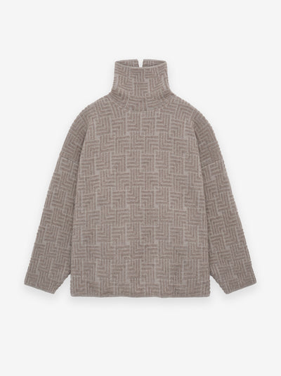 Wool Jacquard High Neck Sweater