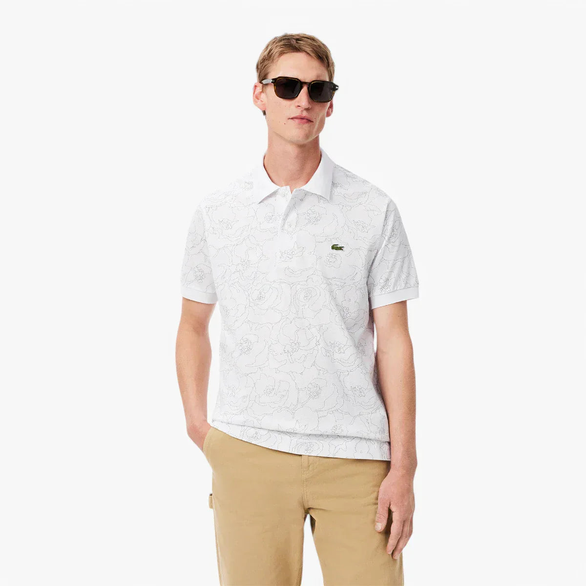 Classic Fit Flower Print L.12.12 Polo Shirt